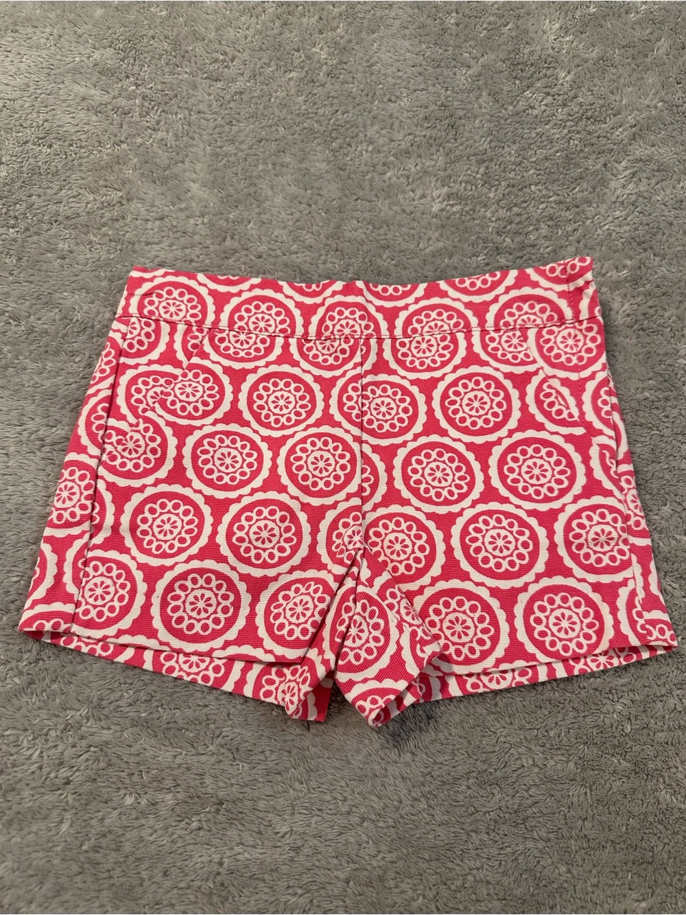 Janie and Jack Pink and White Circular Print Shorts